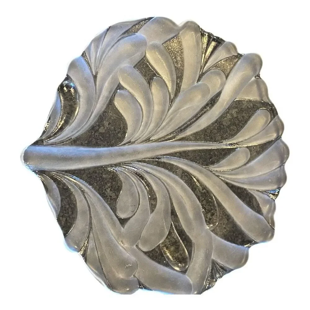Mikasa Walther Crystal Germany Foliage Tree Trivet Platter 70’s